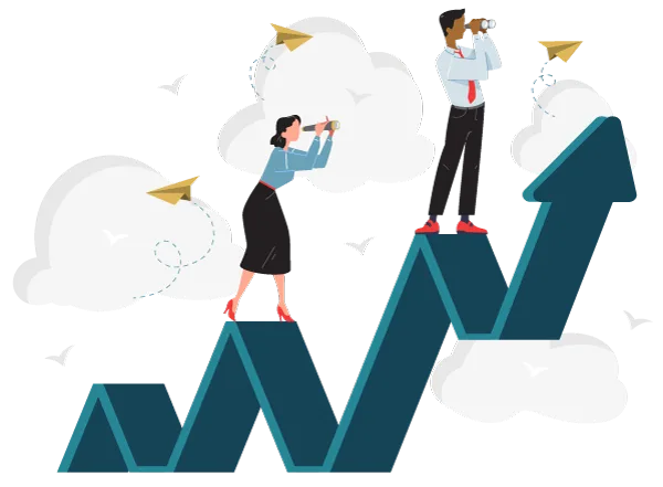 Icon of three people talking, and 5 stars. 