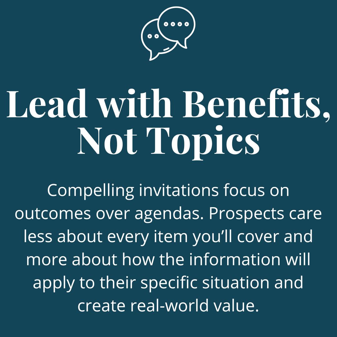 Strong invitation content starts by removing ambiguity. Readers should immediately understand who the event is for, what it covers, and why it matters to them by prioritizing what’s most relevant to their needs.