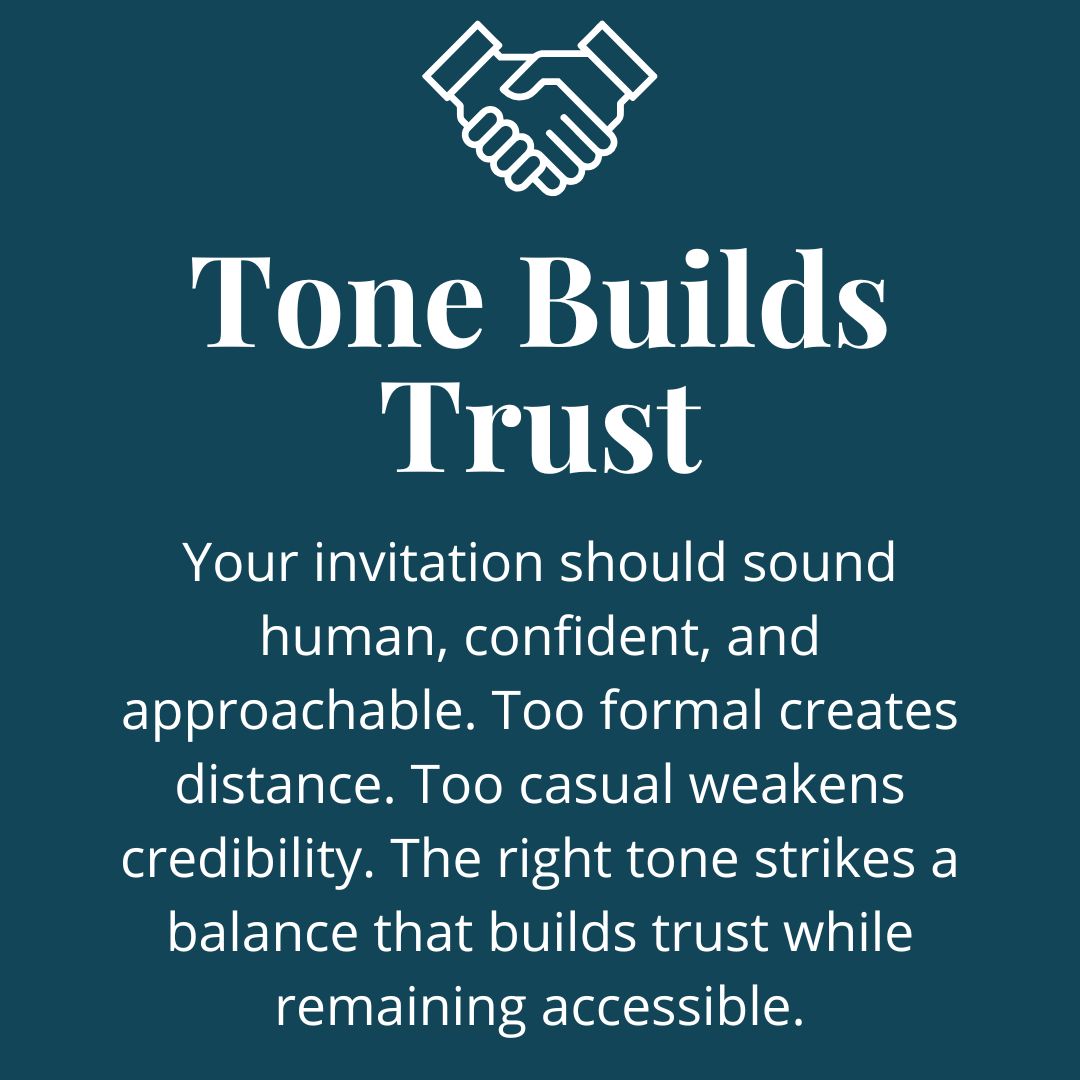 Strong invitation content starts by removing ambiguity. Readers should immediately understand who the event is for, what it covers, and why it matters to them by prioritizing what’s most relevant to their needs.