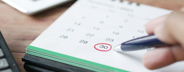 Calendar on a desk