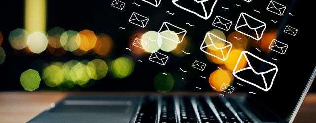 Laptop receiving emails